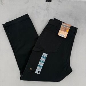 Carhartt Men Black Ripstop Cargo Work Pants B342-BLK Relaxed Fit Size 38x32